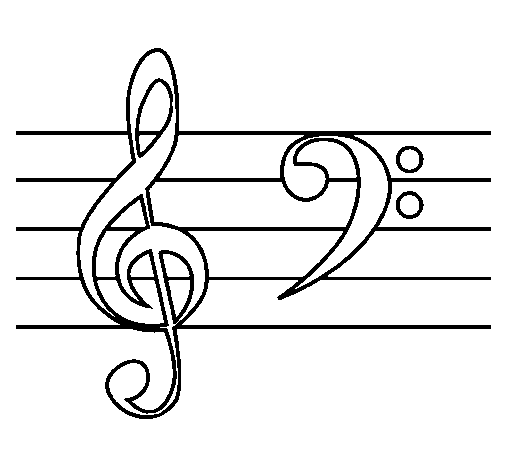 Dibujo de Clave de sol y de fa para Colorear - Dibujos.net Dibujo de Clave de sol y de fa para Colorear - Dibujos.net