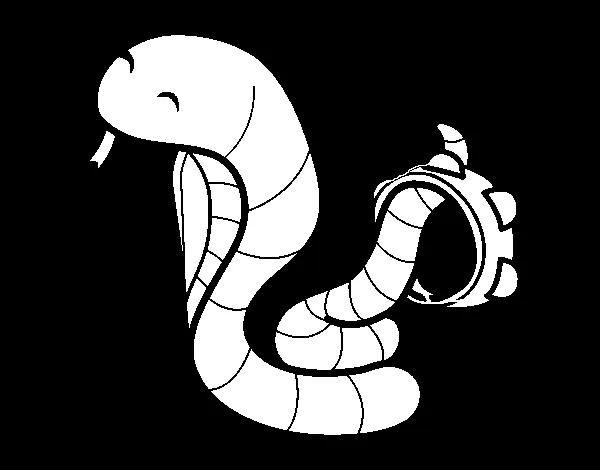 Dibujo de Cobra con pandereta para Colorear - Dibujos.net Dibujo de Cobra con pandereta para Colorear - Dibujos.net