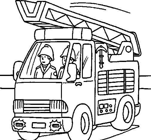 Dibujo de Coche de Bomberos para Colorear - Dibujos.net