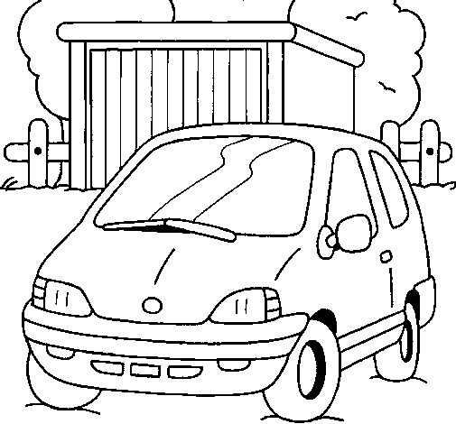 Dibujo de Coche en el campo para Colorear - Dibujos.net