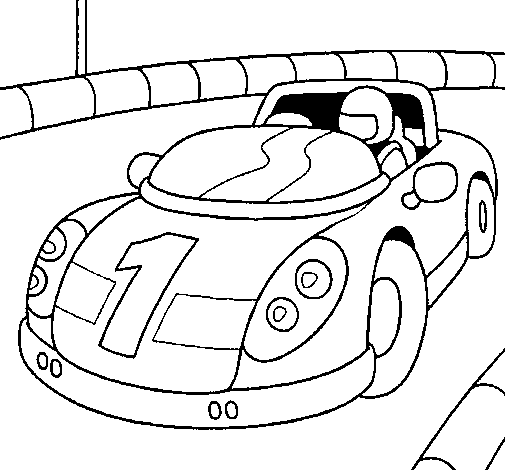 Dibujo de Coche de carreras 1 para Colorear