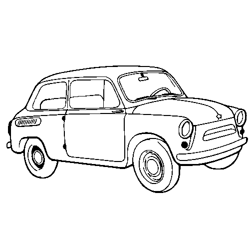 Dibujo de Coche clásico para Colorear - Dibujos.net