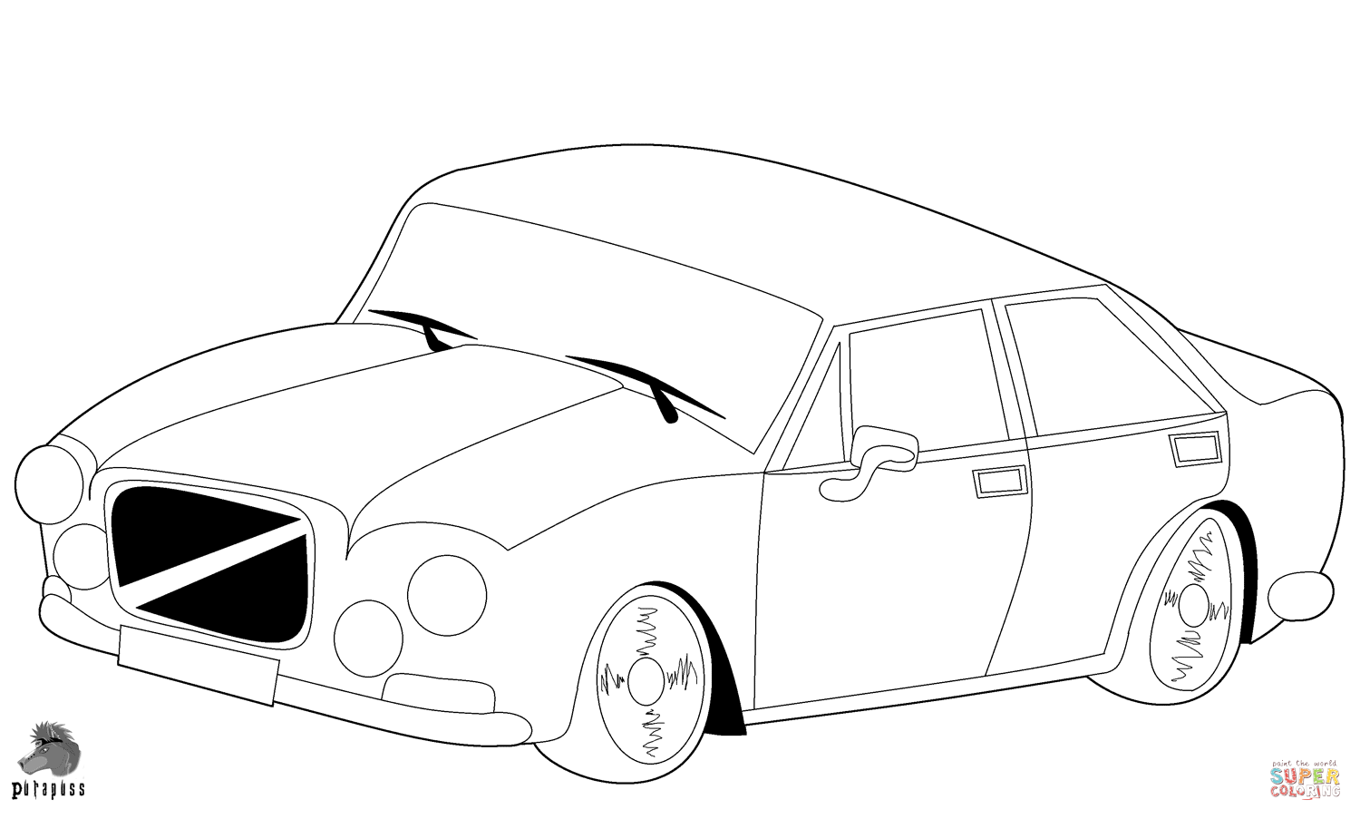 Dibujo de Coche Estilo años 60-70 para colorear | Dibujos para colorear  imprimir gratis