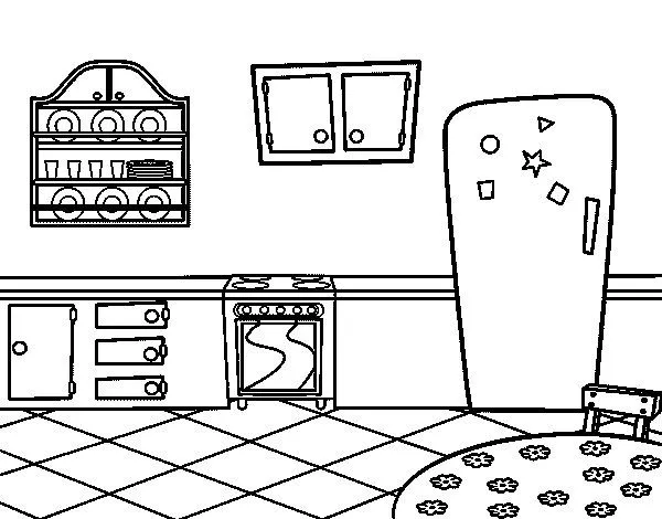 Dibujo de Cocina office para Colorear - Dibujos.net Dibujo de Cocina office para Colorear - Dibujos.net