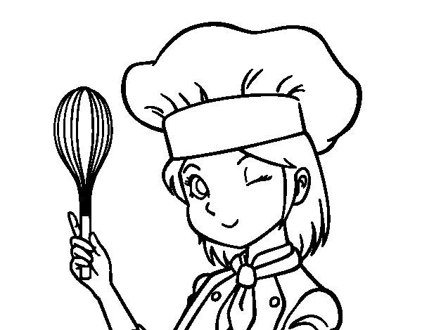 Dibujo de Cocinera para Colorear - Dibujos.net