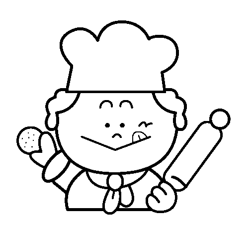 Dibujo de Cocinero 2 para Colorear - Dibujos.net