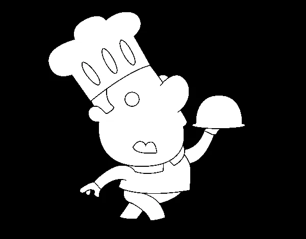 Dibujo de Cocinero gracioso para Colorear - Dibujos.net