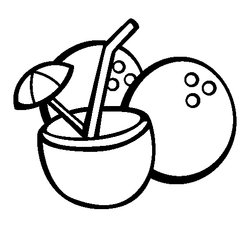 Dibujo de Cóctel de coco para Colorear - Dibujos.net