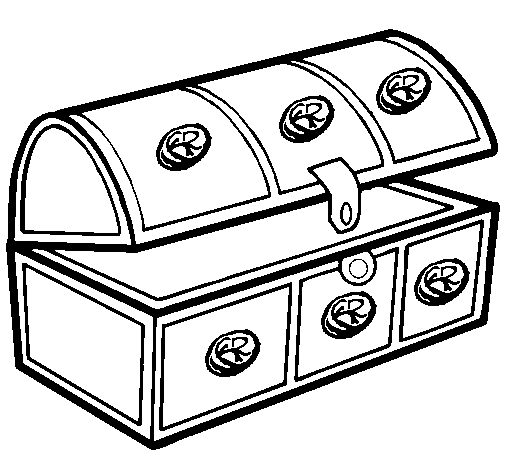 Dibujo de Cofre para Colorear - Dibujos.net Dibujo de Cofre para Colorear - Dibujos.net