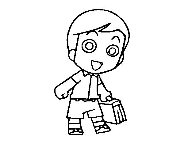 Dibujo de Ir al cole para Colorear - Dibujos.net Dibujo de Ir al cole para Colorear - Dibujos.net