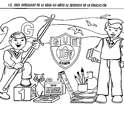 Dibujo de Día del colegio para Colorear - Dibujos.net Dibujo de Día del colegio para Colorear - Dibujos.net