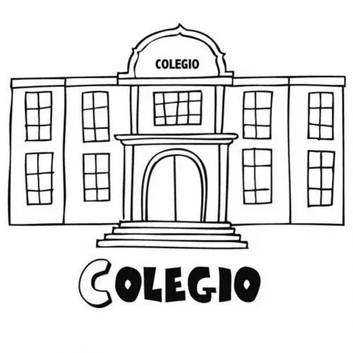 Dibujo de un colegio para imprimir y colorear - Dibujos para ...