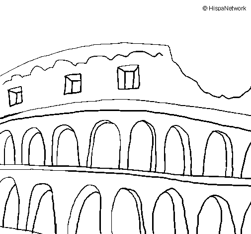 Dibujo de Coliseo para Colorear - Dibujos.net Dibujo de Coliseo para Colorear - Dibujos.net