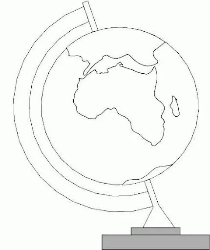 Dibujo sin color del globo terráqueo - Imagui