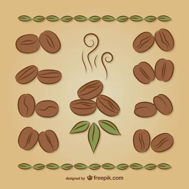 Dibujo a color de granos de café | Descargar Vectores gratis Dibujo a color de granos de café | Descargar Vectores gratis