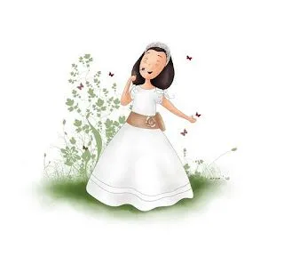 Dibujo coloreado nina de comunion - Imagenes y dibujos para imprimir Dibujo coloreado nina de comunion - Imagenes y dibujos para imprimir