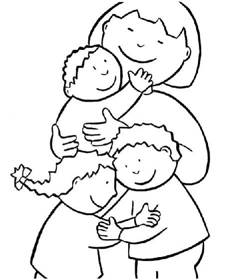 Dibujo para colorear del dia del abrazo en familia - Imagui