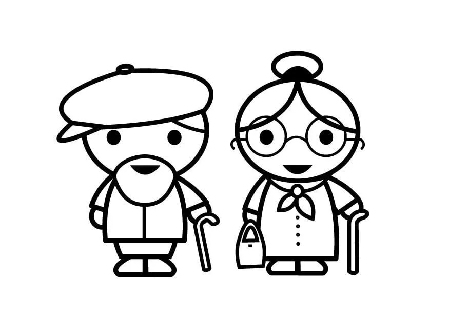 Dibujo para colorear abuela y abuelo - Img 26879 Dibujo para colorear abuela y abuelo - Img 26879