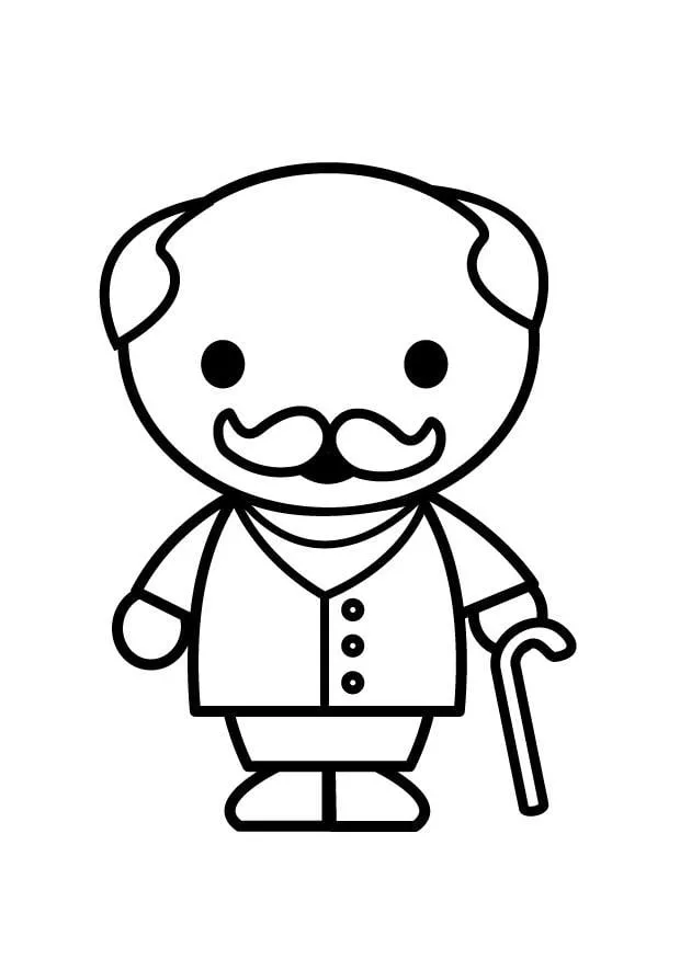 Dibujo para colorear abuelo - Img 26880