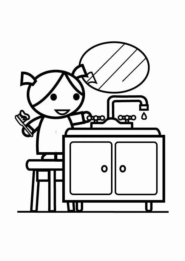 Dibujo para colorear ahorrar agua, cerrar el grifo (mientras te ... Dibujo para colorear ahorrar agua, cerrar el grifo (mientras te ...