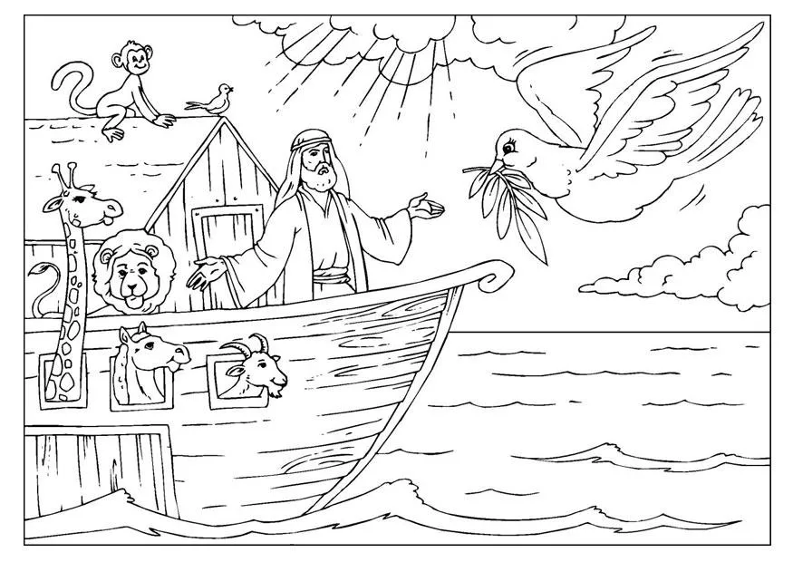 Dibujo para colorear el Arca de Noé - Img 25955 Dibujo para colorear el Arca de Noé - Img 25955