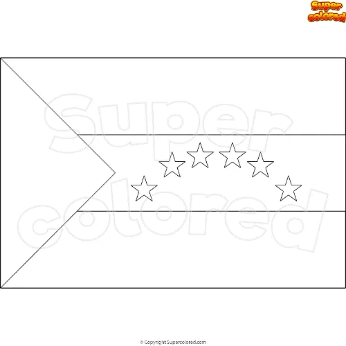 Dibujo para colorear Bandera de la Costa Caribe Sur de Nicaragua -  Supercolored.com