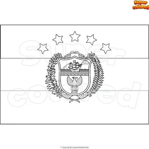 Dibujo para colorear Bandera de la Provincia de Colón Panamá - Supercolored.com Dibujo para colorear Bandera de la Provincia de Colón Panamá - Supercolored.com