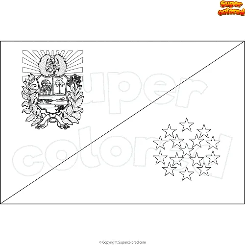 Dibujo para colorear Bandera de Sucre Venezuela - Supercolored.com Dibujo para colorear Bandera de Sucre Venezuela - Supercolored.com