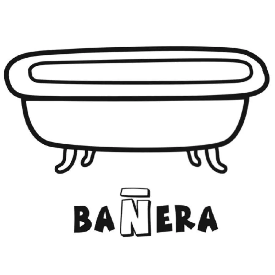 Dibujo para colorear de una bañera