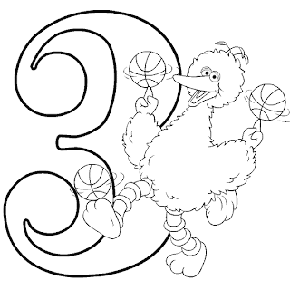 DIBUJO PARA COLOREAR DE BARRIO SESAMO-NUMERO 3 : ACTIVIDADES PARA ...