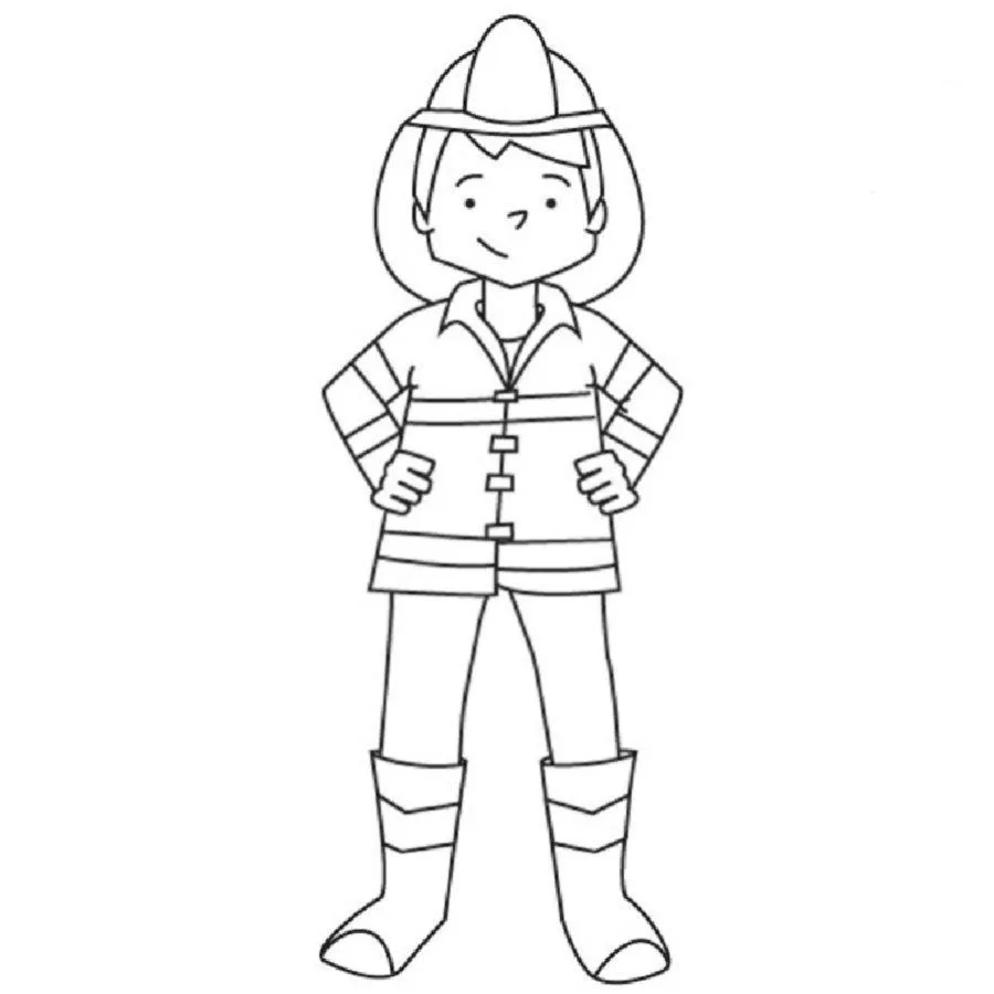 Dibujo para colorear de un bombero