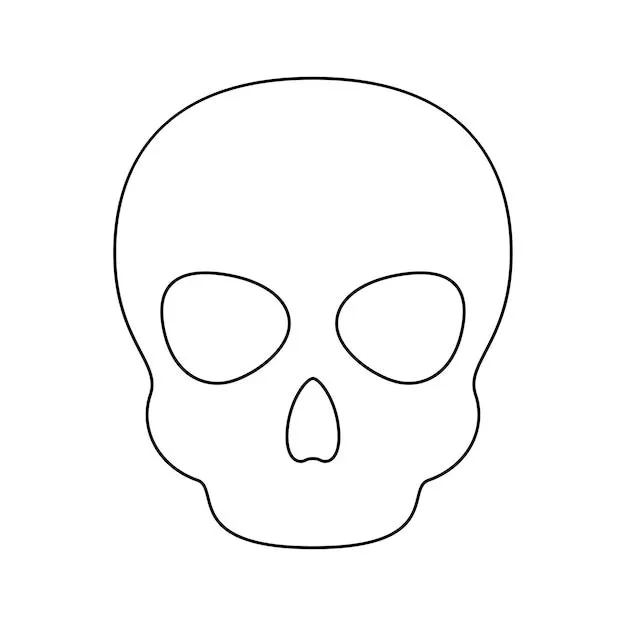 Dibujo para colorear con calavera para niños | Vector Premium Dibujo para colorear con calavera para niños | Vector Premium