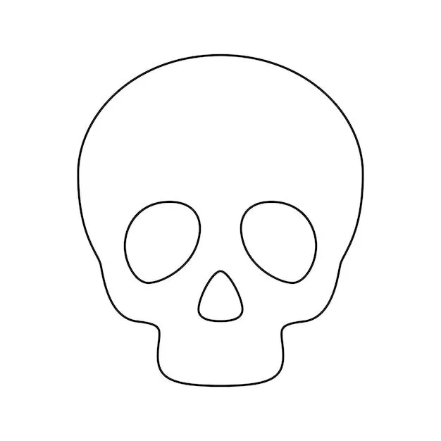 Dibujo para colorear con calavera para niños | Vector Premium Dibujo para colorear con calavera para niños | Vector Premium