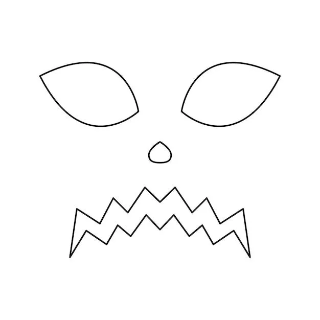 Dibujo para colorear con cara de halloween para niños | Vector Premium Dibujo para colorear con cara de halloween para niños | Vector Premium
