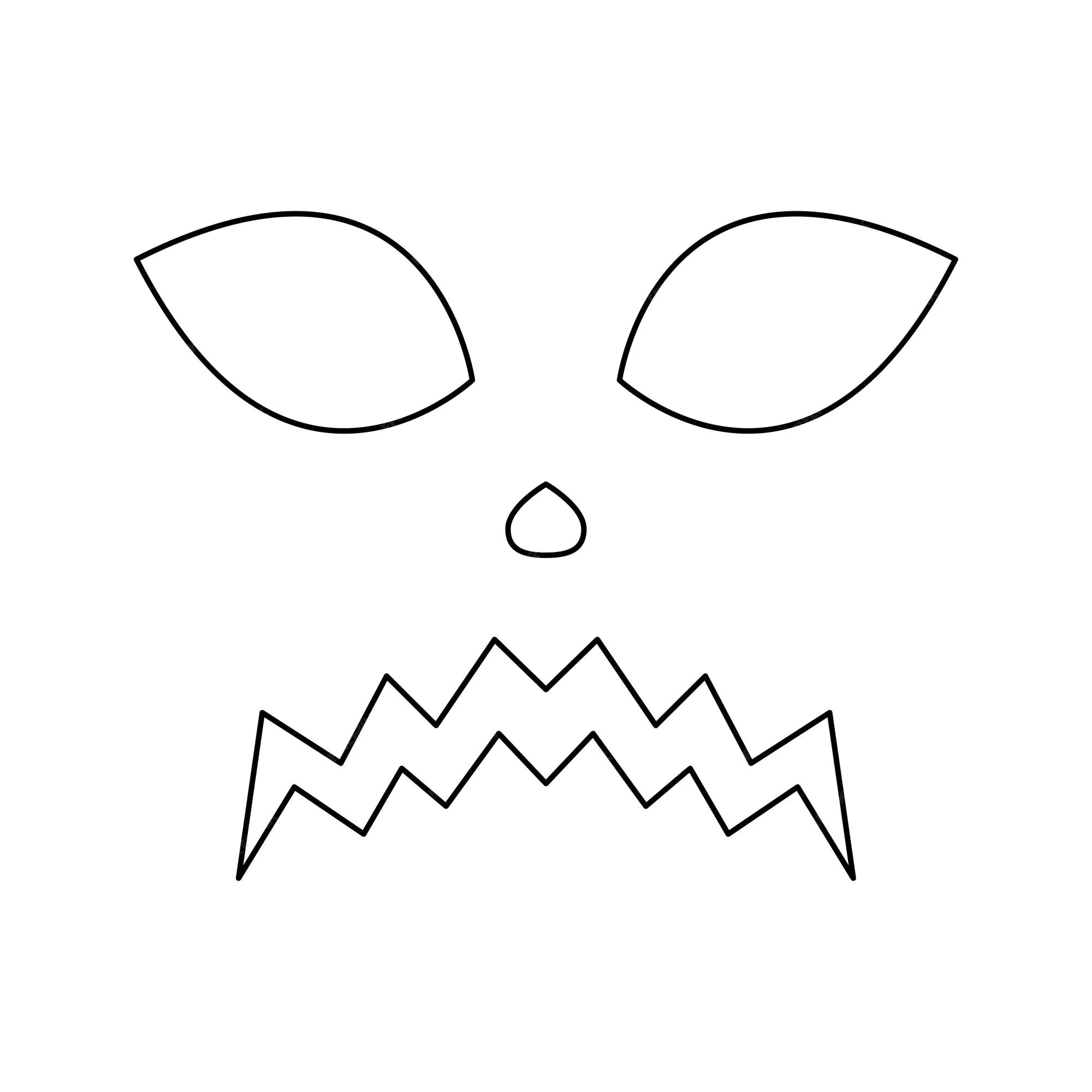 Dibujo para colorear con cara de halloween para niños | Vector Premium