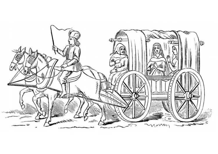 Dibujo para colorear Carroza del siglo XV - Img 18784 Dibujo para colorear Carroza del siglo XV - Img 18784
