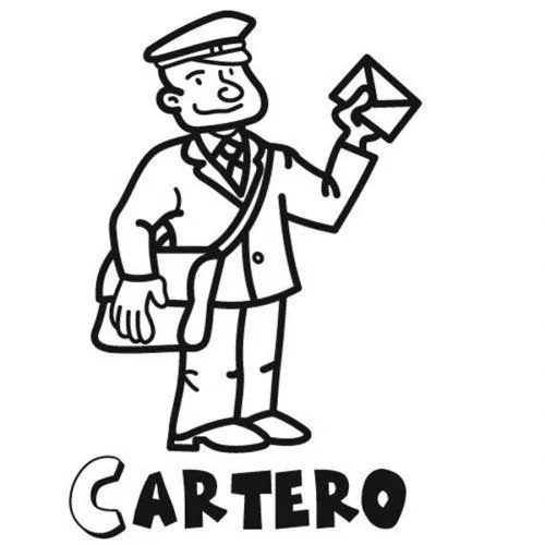 Dibujo para colorear de un cartero - Dibujos para colorear de ...