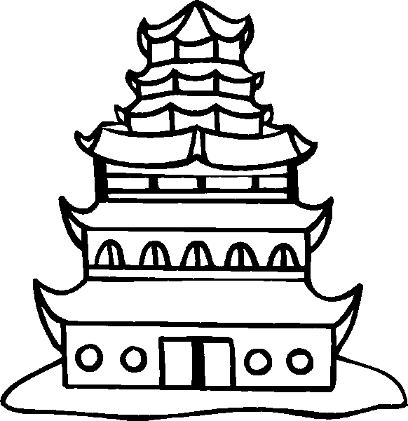 Dibujo para colorear casa china - Imagui