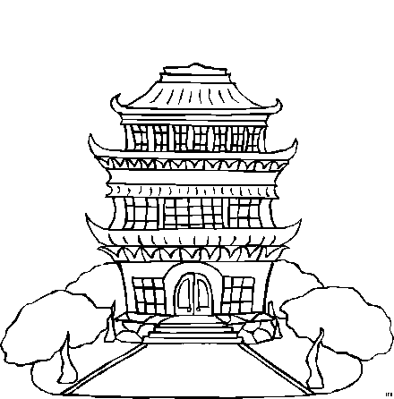 Dibujo para colorear casa china - Imagui