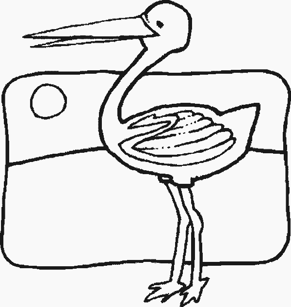 DIBUJO PARA COLOREAR CIGUEÑA - Imagui