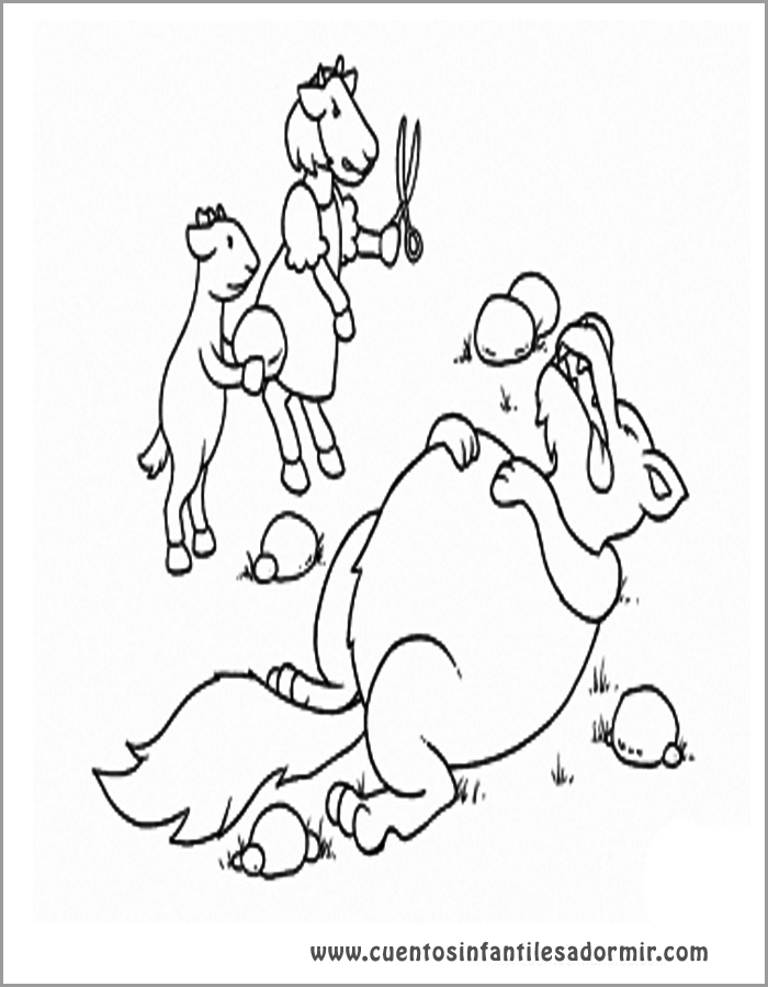 Dibujo para colorear cuentos El lobo y los siete cabritos Dibujo para colorear cuentos El lobo y los siete cabritos