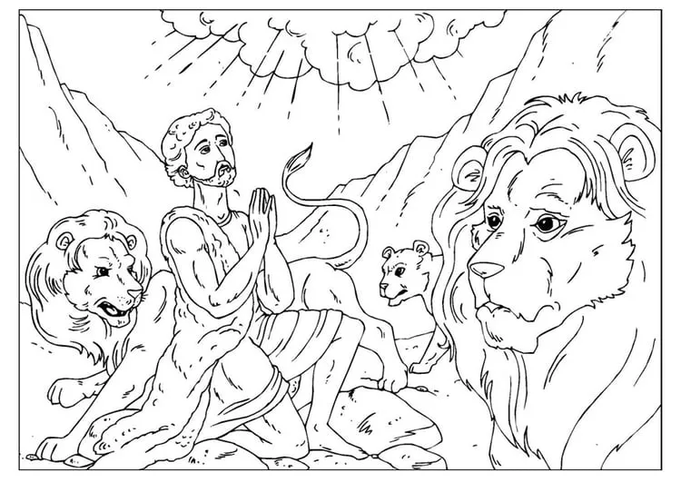 Dibujo para colorear Daniel en la fosa de los leones - Dibujos Para Imprimir Gratis - Img 25953 Dibujo para colorear Daniel en la fosa de los leones - Dibujos Para Imprimir Gratis - Img 25953