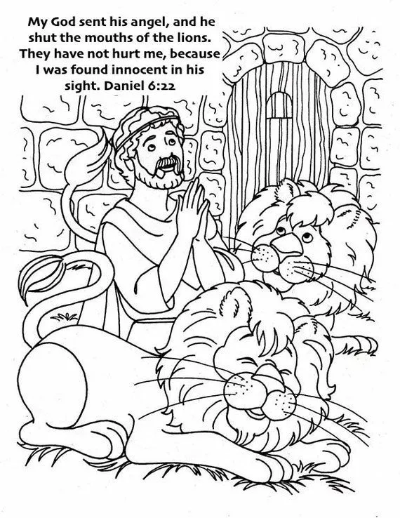 Dibujo para colorear de Daniel y el foso de los leones - Etsy México Dibujo para colorear de Daniel y el foso de los leones - Etsy México