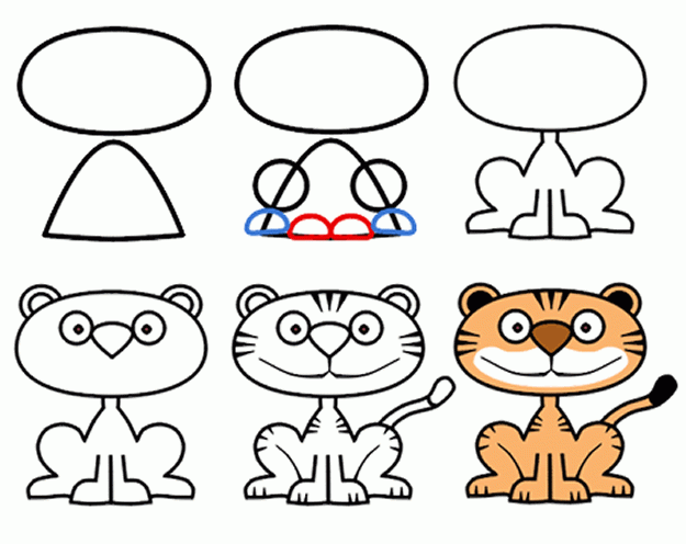 Dibujo para colorear Como dibujar un tigre en comic Dibujo para colorear Como dibujar un tigre en comic