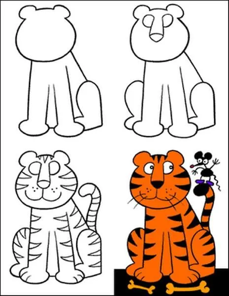 Dibujo para colorear Como Dibujar un Tigre (comic) Dibujo para colorear Como Dibujar un Tigre (comic)