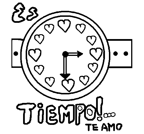 Dibujo de Tiempo para Colorear - Dibujos.net Dibujo de Tiempo para Colorear - Dibujos.net