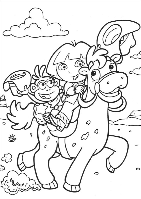 Dibujo para colorear Dora la exploradora y Botas | Dibujos de Dora ...