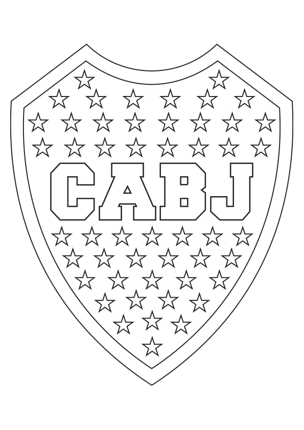 Dibujo para colorear el escudo del Club Atlético Boca Juniors Dibujo para colorear el escudo del Club Atlético Boca Juniors