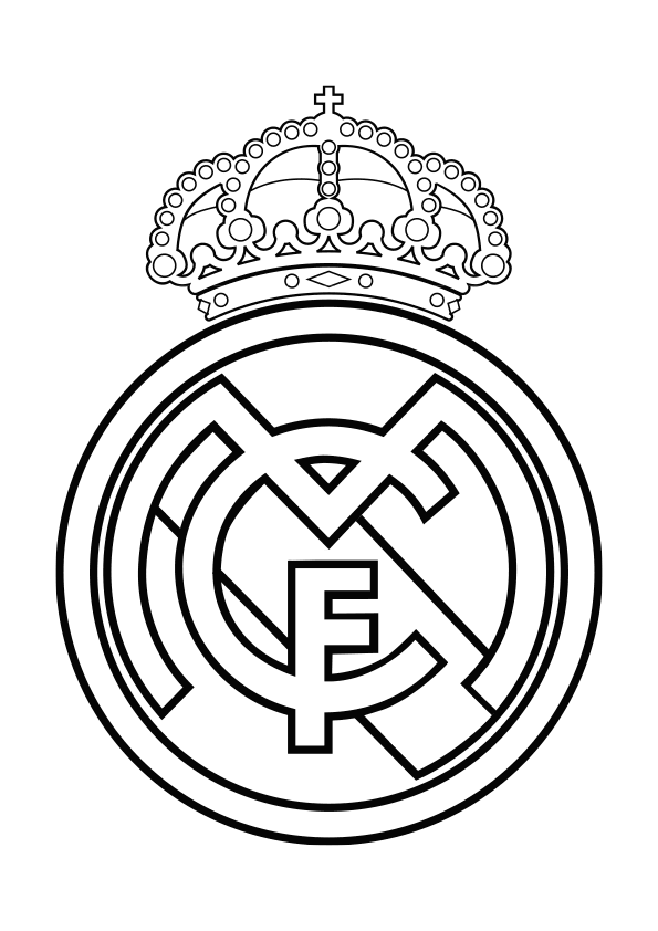 Dibujo para colorear el escudo del Real Madrid Dibujo para colorear el escudo del Real Madrid