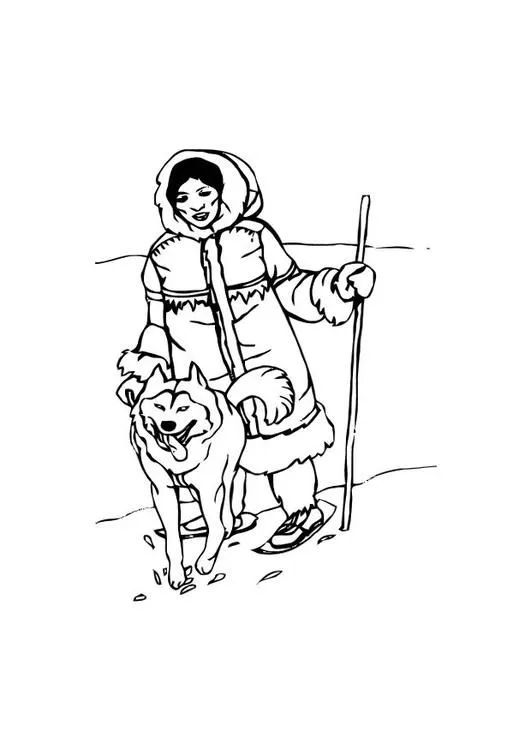 Dibujo para colorear Esquimal - Img 10587